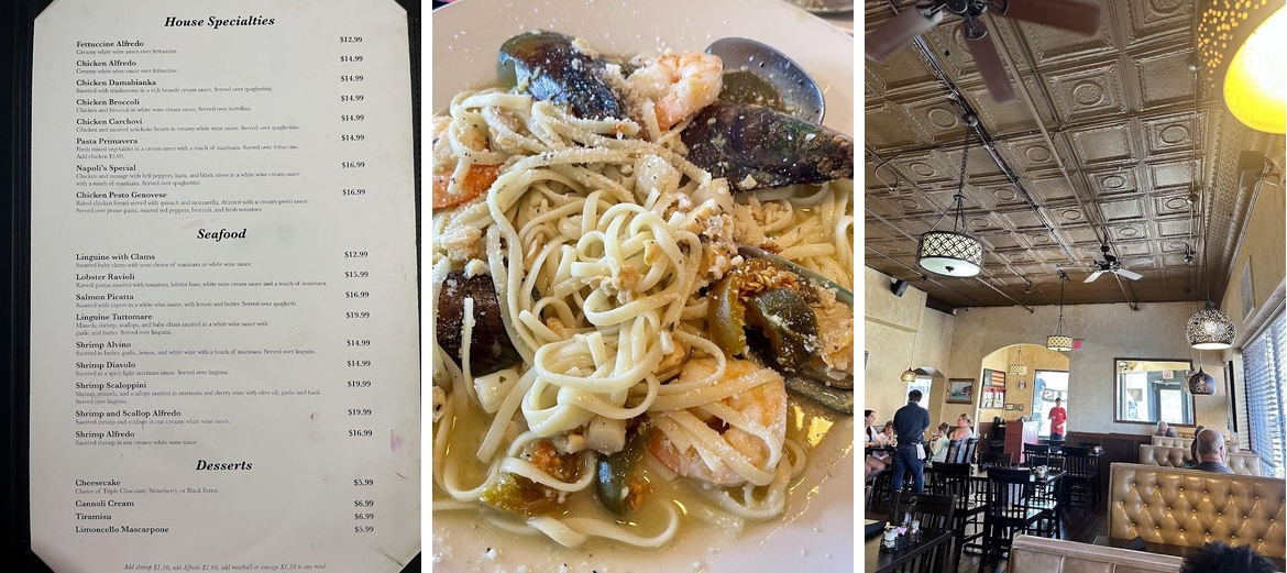 Napoli's Italian Restaurant Menu